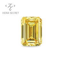 ForeverFlame fancy yellow Emerald Cut diamond CVD CZ Moissanite